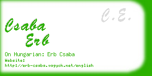 csaba erb business card
